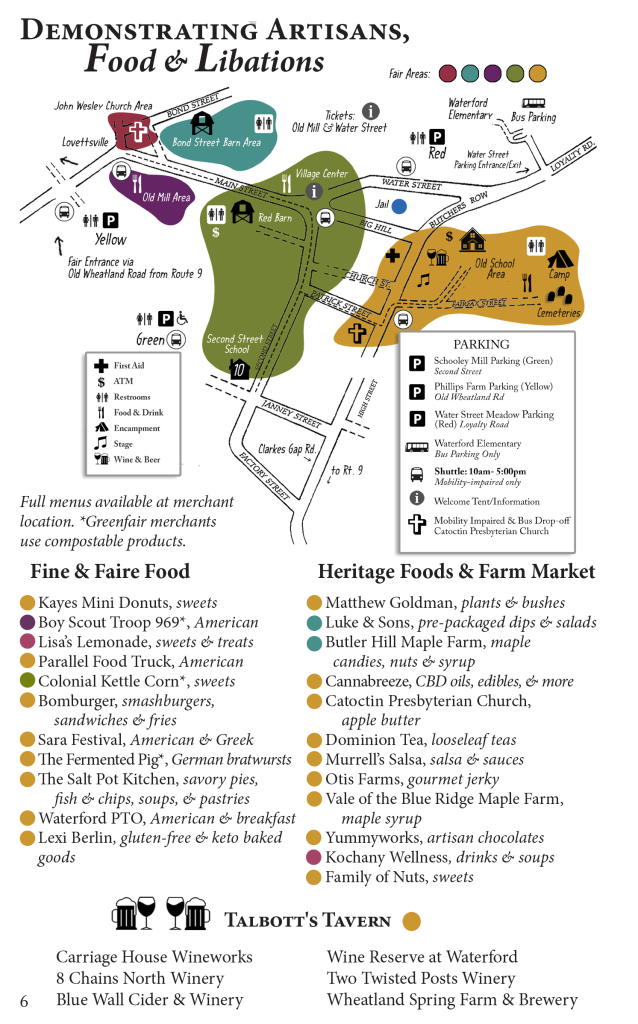 2023 Fair Artisans and food vendors map